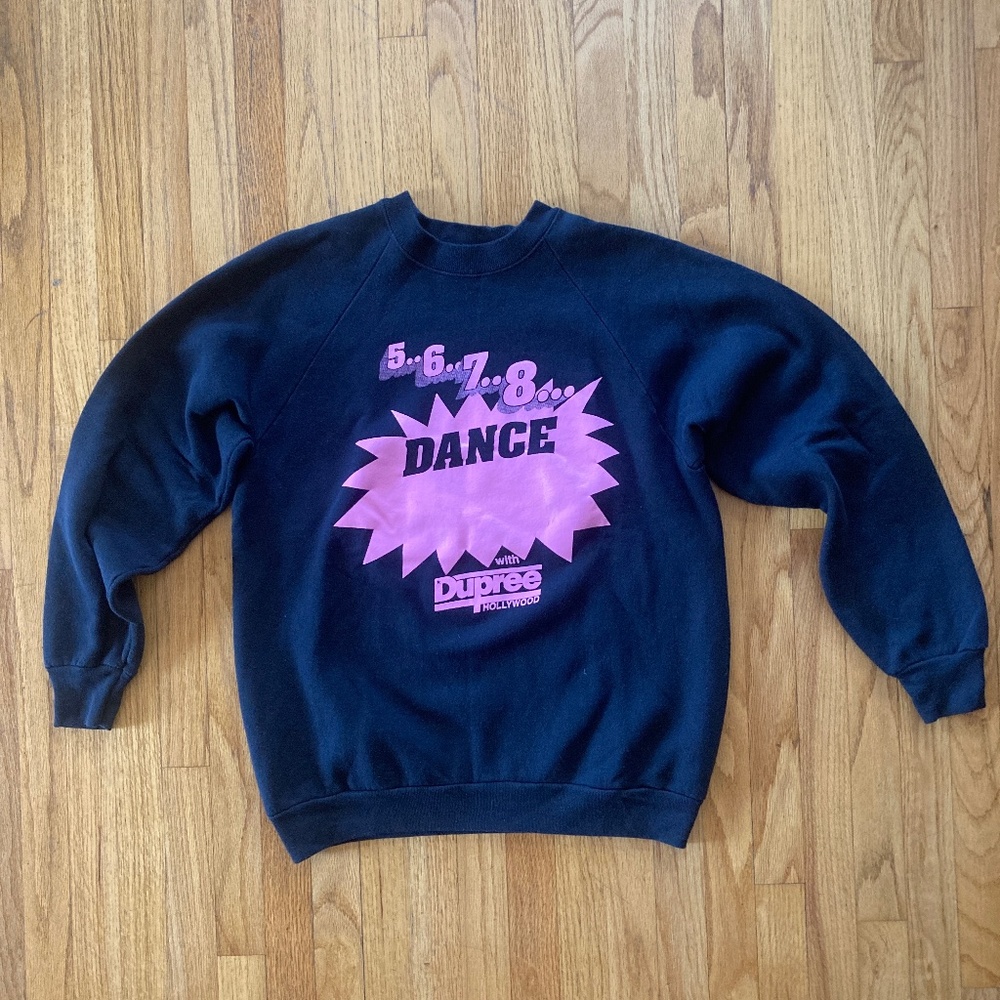 90's Dupree Dance Sweatshirt Black Size Large Made in USA, Vintage